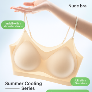 Invisible Foundation Liquid Bra Wireless Push Up Bra Ice Silk Seamless Underwear   Ultra-Thin Spaghetti Straps Large Size