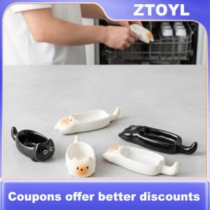 【ZTOYL】 Gốm mèo hình Mini nhúng tấm bên món ăn bát nhỏ nhà đồ ăn nhà bếp Bảng trang trí mèo bát