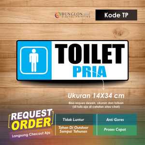 STIKER TOILET PRIA + LAMINASI KODE TP BIRU