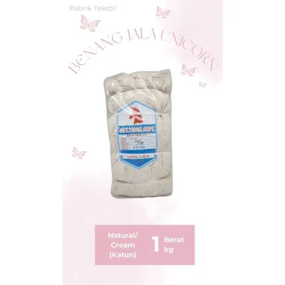 Benang Jala Katun Unicorn / Benang Jala Cotton / Natural/Cream / 1kg