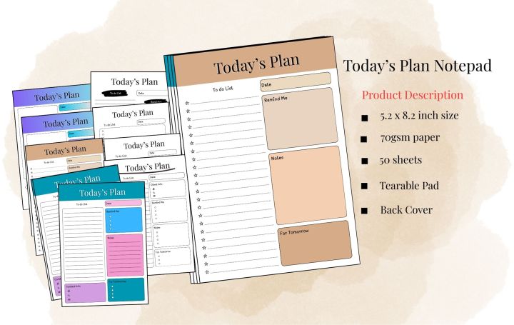 Today's Plan Notepad / Daily Task Planner / Non stick Notepad | Lazada PH