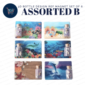 3D BOTTLE DESIGN REFRIGERATOR MAGNET DECOR SET OF 6