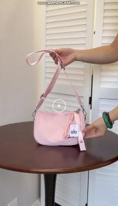 Nylon Baguette Bag Adjustable Wide Strap Tassel Crossbody Yoga Shoulder Bag
