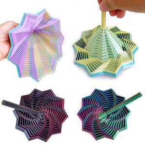 3D Printing Expanded Sensory Fidget Star Model Visual Illusion Hexagon Whirling Spiral Ornaments Stress Relief Toy