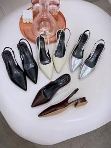 2Cm Fashionable Spring And Summer Comfortable Pointed Silver WomenS Shoes 2025 New Spring Sandals High Heels