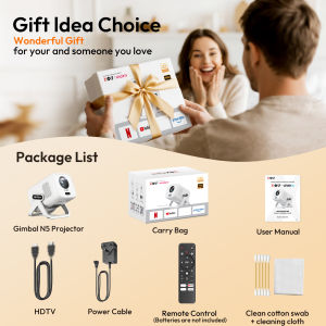 XGODY Gimbal N5 135° Rotation whale OS 3.0 Smart Projector Native 1080P 4K Decoding 550 ANSI Automatic Keystone Screen Mirroring Home Theater