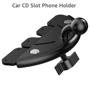 KAIEW Air Outlet Clamp CD Slot Phone Holder Base Multifunctional 17mm Ball Head Car Cellphone Holder Portable Shockproof Mobile Phone Bracket Cellphone Stand
