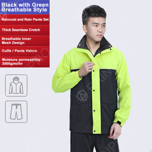 RAINPRO Full-Body Anti-Storm Adult Raincoat Suit: Split Design Reflective Motorcycle Rain Gear