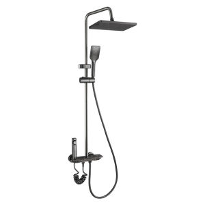 Bathroom Rain Gray Shower Head Hotel Dedicated Shower Head Full Set Digital Display Ambience Light Shower Head Suit Wholesale