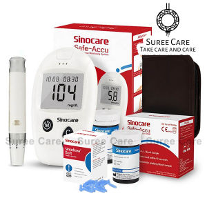 SinoCare Safe Accu เครื่องวัดระดับน้ำตาลในเลือด ตรวจน้ำตาล ตรวจเบาหวาน หน่วย mg/dl รับประกัน 5 ปี