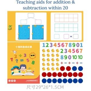Early Learning Toys 123 Maths Magnet Book Mathematic Teaching Aid Busy Book Magnetic Puzzles Magnetic Sticker Book Kindergarten Addition and Subtraction Teaching Aids