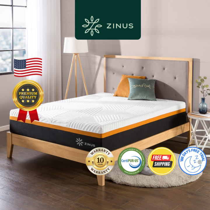 Zinus Materasso Cooling Copper 120x190 cm - Altezza 25 cm - Materasso in memory foam e molle