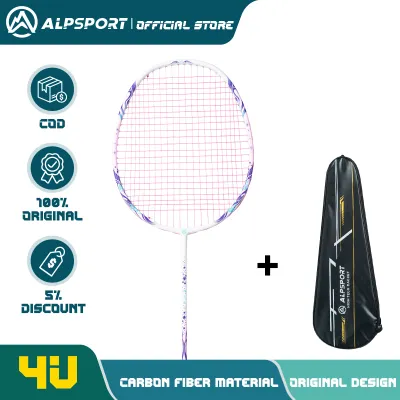 ALP TX 100% Original Carbon Fiber Racketbadminton Original Racket Set Suitable for Beginners and Students 4u 100g Offensive Racket ALPSPORT