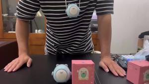 2024 New Summer Hanging Neck Fan Portable Cartoon Silent Handheld Bladeless Fan Outdoor Camping Fan