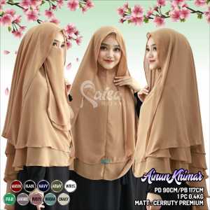 Kerudung Instan Syari Khimar Ainun Hijab Wanita Berbahan Ceruty Babydoll Raisa Hijab