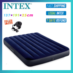 INTEX 64758 1.37M Dura-Beam Standard Fiber-Tech Technology Inflatable Air Bed Mattress Double Size /Tilam Angin 充气床