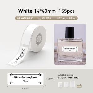 【White Label】NIIMBOT D11/D110/D101 White Label Sticker Waterproof Oil Proof No Glue Residue Name Sticker Beauty Kitchen Toys Thermal Label Paper