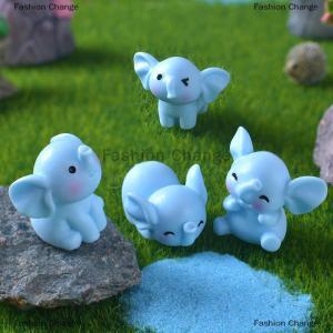 [COD] Fashion Change Cartoon Cute Blue Elephant Micro Landscape Desktop Decorative Ornaments Mini Elephant DIY Gadgets Home Figurines Statue