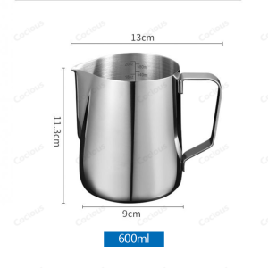 Cocious 350ML/600ML Dual  Capacity Unit Milk Frothing Pitcher Stainless Steel Milk Boiler Cup Jug Creamer Accessories Suitable for Barista Espresso Machines