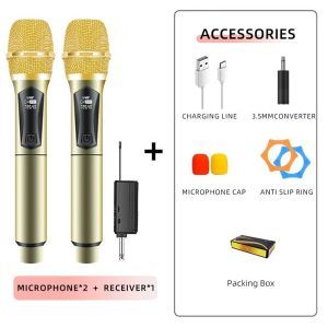 AOSEETING 2 kênh Micro không dây Tần số cố định UHF Âm thanh rõ nét Micro Condenser Phổ quát Không có tiếng ồn Micro không dây kép Dành cho tiệc tùng