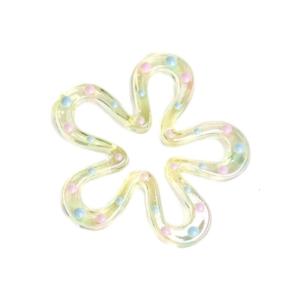 Resin Five-Petal Flower Loose Beads Double Side Flower Charm Pendant DIY Accessories Necklaces Earring Making