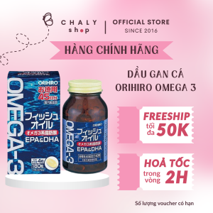 Viên dầu cá Omega 3 Orihiro bổ mắt ngăn ngừa khô mỏi mắt 180 viên của Nhật Bản