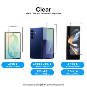 (SG) LionShield Samsung Z Fold 8 Ultra/8/7/6/5/4 Outer Screen Protector Tempered Glass Galaxy - (Clear/Privacy) - Back/Front