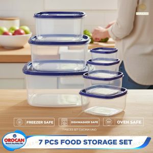 Orocan Fresh 7-Piece Food Container Set Keep Food Fresher Longer (7-in-1 Baunan Pack)
