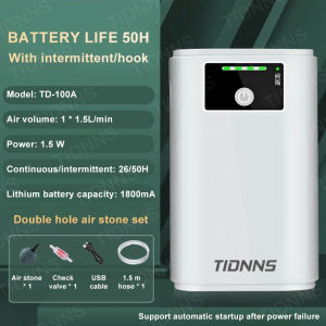 Aquarium Fish Tank Oxygen Pump Charging Dual-Purpose Air Pump Usb Lithium Battery Household Portable Fishing Mute 6000mA Outdoor