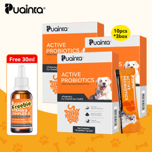 PUAINTA Pet Active Probiotics Buy 4 Get 5 for Cat Dog Promotes Digestive Gut Health Pet Compound Probiotics Add 2 Prebiotics Pet Boost Immune System