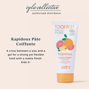 TOOFRUIT Kapidoux Pâte Coiffante | My Hair Styling Paste 3+ | Organic hair styling wax for kids non-sticky formula