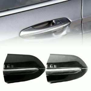 SDSyReplacement Handle Cover Door Handle Cover Car Handle Replacement Gray Chrome Plated Strip Black Chrome FinishLFO