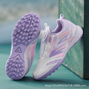 New soccer shoes for children featuring a breathable mesh upper designed for girls in elementary school and suitable for matches and training on grass fields with anti-slip soles