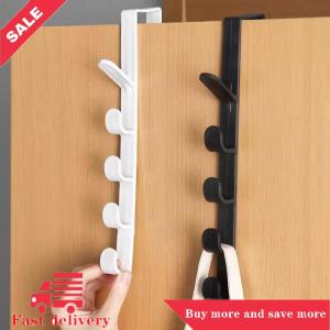 [COD]Flash Delivery Fivesegment Door Hook Coat Bag Towels Cap Hair Bands Seamless Holder Home Bedroom Storage Organization Plastic Pure Color Rack