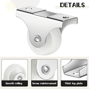 Roda Kastor Lemari 1 Inch Roda Trolly Nylon Plate Caster Mini Roda Kastor Etalase Multifungsi