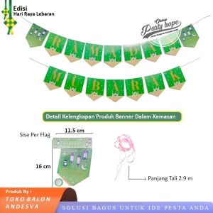 banner ramadan mubarak Gold / bunting flag ramadan mubarak Gold