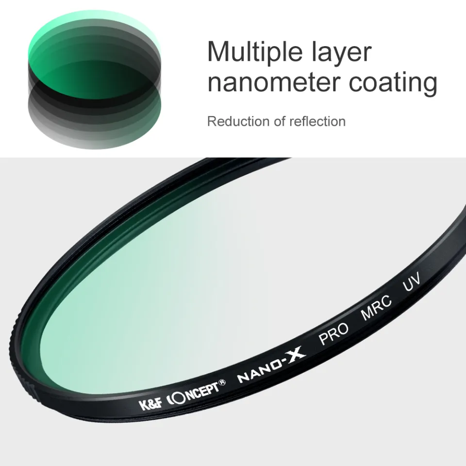 K&F Concept Nano-X MCUV Lens Filter - Ultra Slim & Nano Coated (58/67/77/82mm)