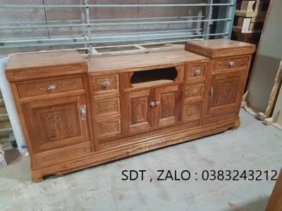 kệ tivi gỗ xoan đào 2m2m22m4 kệ tivi phòng khách gỗ xoan đào