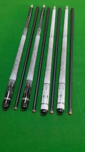 Black Technology Carbon 1/2 Split American Pool Cue with 11.5mm Stainless Steel Interface 1/2 Snooker Billiard Cues