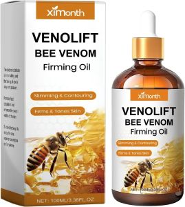 Firming Body Oil with Bee Venom & Tocopherol - Skin Tightening & Contouring Treatment Hydrating Massage Oil for Improved Elasticity Non-Greasy Formula 3.38 fl oz