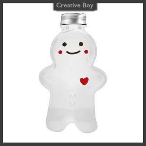 [Creative] Cute Gingerbread Man Drinking Cup Portable Shaker Drink Bottle Kitchen Milk Tea Water Bottle Home Couple Christmas Bottle Gifts