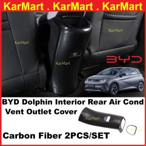 BYD Dolphin Interior Car Accessories Carbon Fiber Style Armrest Box Rear Air Vent Frame Trim Cover Sticker Parts