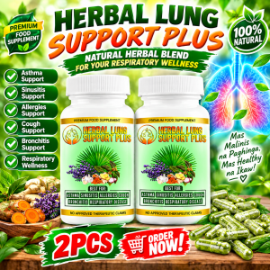 🔥 herbal lung support plus 60pcs capsules para sa baga hika asthma sipon ubo plema at komportableng paghinga may allergy immunity iron at vitamins support plus anti aging brightening at skin glow wellness