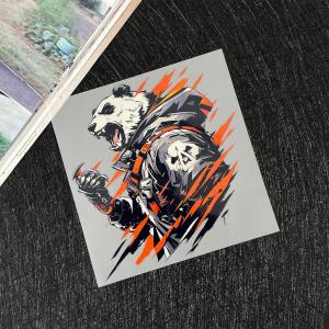 Phim hoạt hình hoạt hình mát Samurai Panda nhãn dán chống thấm nước cho xe máy Scooter e-phản chiếu Đề can trang trí Mũ bảo hiểm khi đi xe đạp phụ kiện xe máy