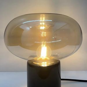 Postmodern Marble Glass Bedside Lamp Nordic Minimalist Study Bedroom Designer Model Room Decorative Table Lamp