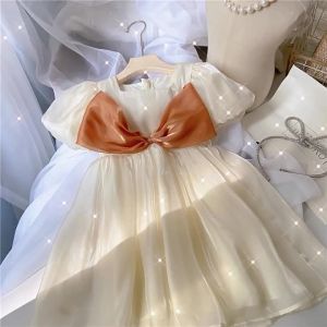 LI Girls Dress Summer Clothes 2024 New Baby Girl Western Style Fashion Princess Dress Kids Skirt Korean Childrens Clothing Fashion