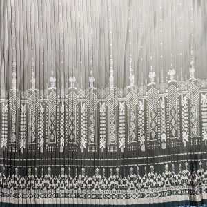 Kain Bahan Plisket Motif Etnik Silk Stretch Satin Premium