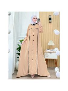 Gamis Lebaran Viral Terbaru 2025 Gamis Swaroski Mewah Premium Gamis Full Kancing Gamis Crinkle Jumbo