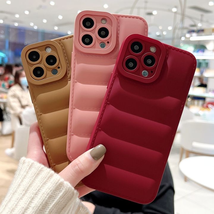 ARCHOR Fashion Down Jacket Liquid Silicone Phone Case All Inclusive Lens  Protection Soft TPU Shockproof Protect Back Cover For iPhone X XS XR Max 