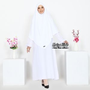 French Khimar Instan Syari Crinkle Yoora Free Cadar Tali / Khimar Instan / Kerudung Bercadar